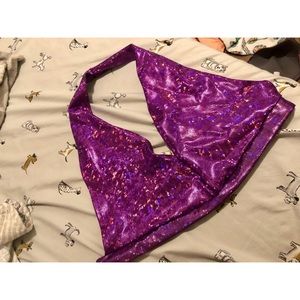 Wanderndaze Purple Holographic Halter Top